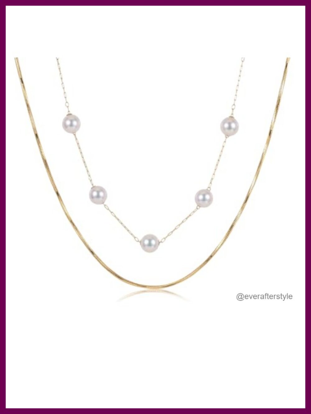 18K Gold PVD Plated Stainless Steel Layered Necklace Women Snake Chain